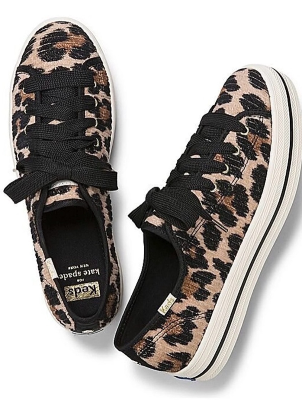 Keds X Kate Spade Triple Kick Leopard Corduroy Sneakers Size 8.5